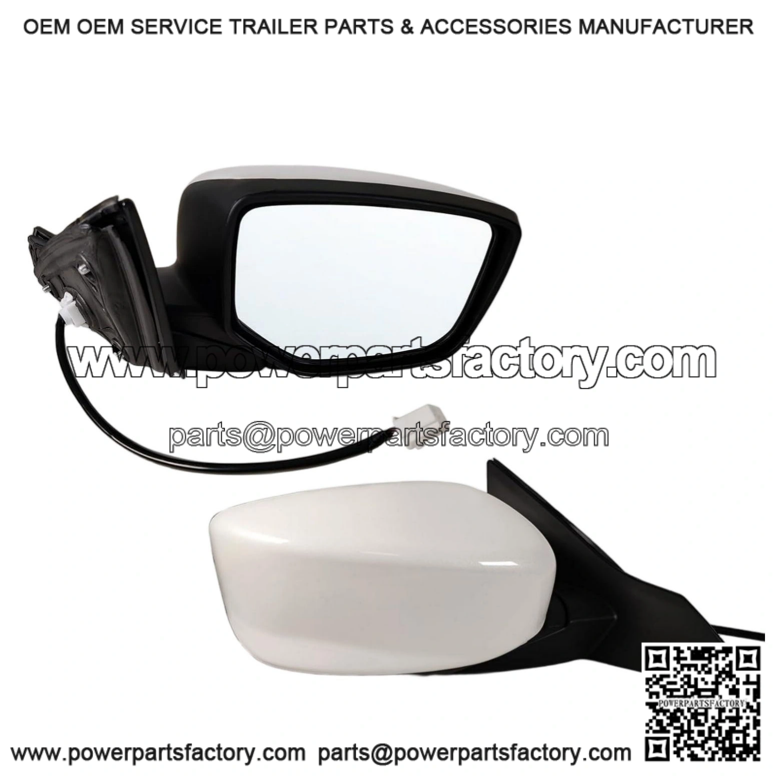 Right Passenger Side Mirror Fits 2013-2017 Honda Accord Sedan/Coupe, Power Glass, Without Heated, Without Turn Signals, Without Blind Spot, Match White, Replace 76208T2FA11 (3 Pins)