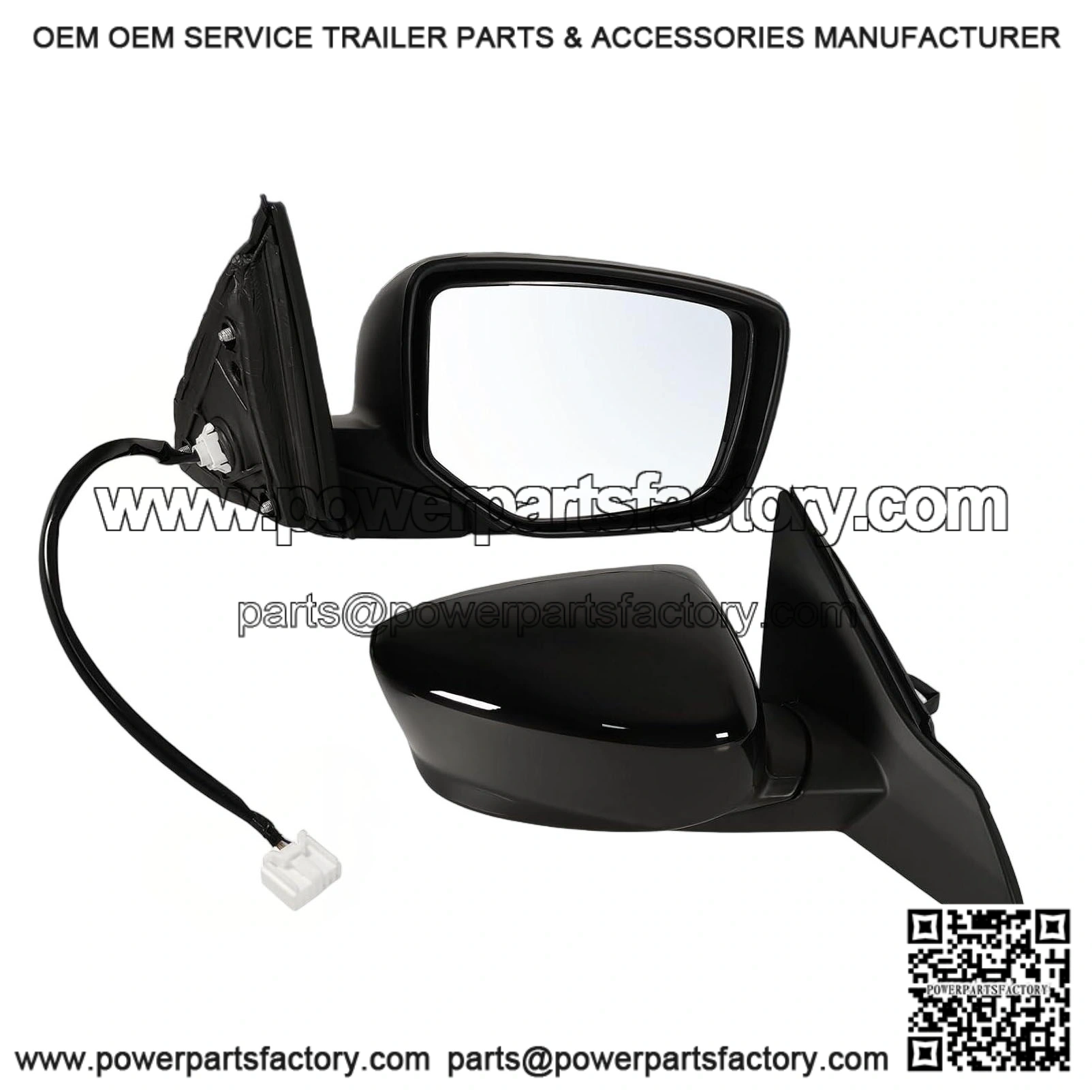 Right Passenger Side Mirror Fits 2013-2017 Honda Accord Sedan/Coupe, Power Glass, Without Heated, Without Turn Signals, Without Blind Spot, Match Black, Replace 76208T2FA11 (3 Pins)