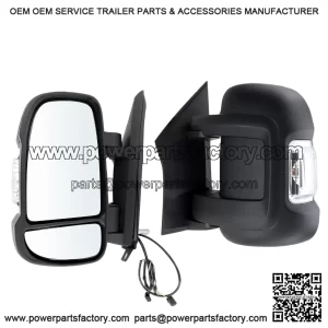 Left Driver Side Mirror Compatible with 2014-2026 Ram Promaster 1500/2500/3500, Temperature Sensor, Turn Signal Light, Manual Folding, Without Power Glass, Replace CH1320417, 5VE99JXWAB (2+2 Pins)
