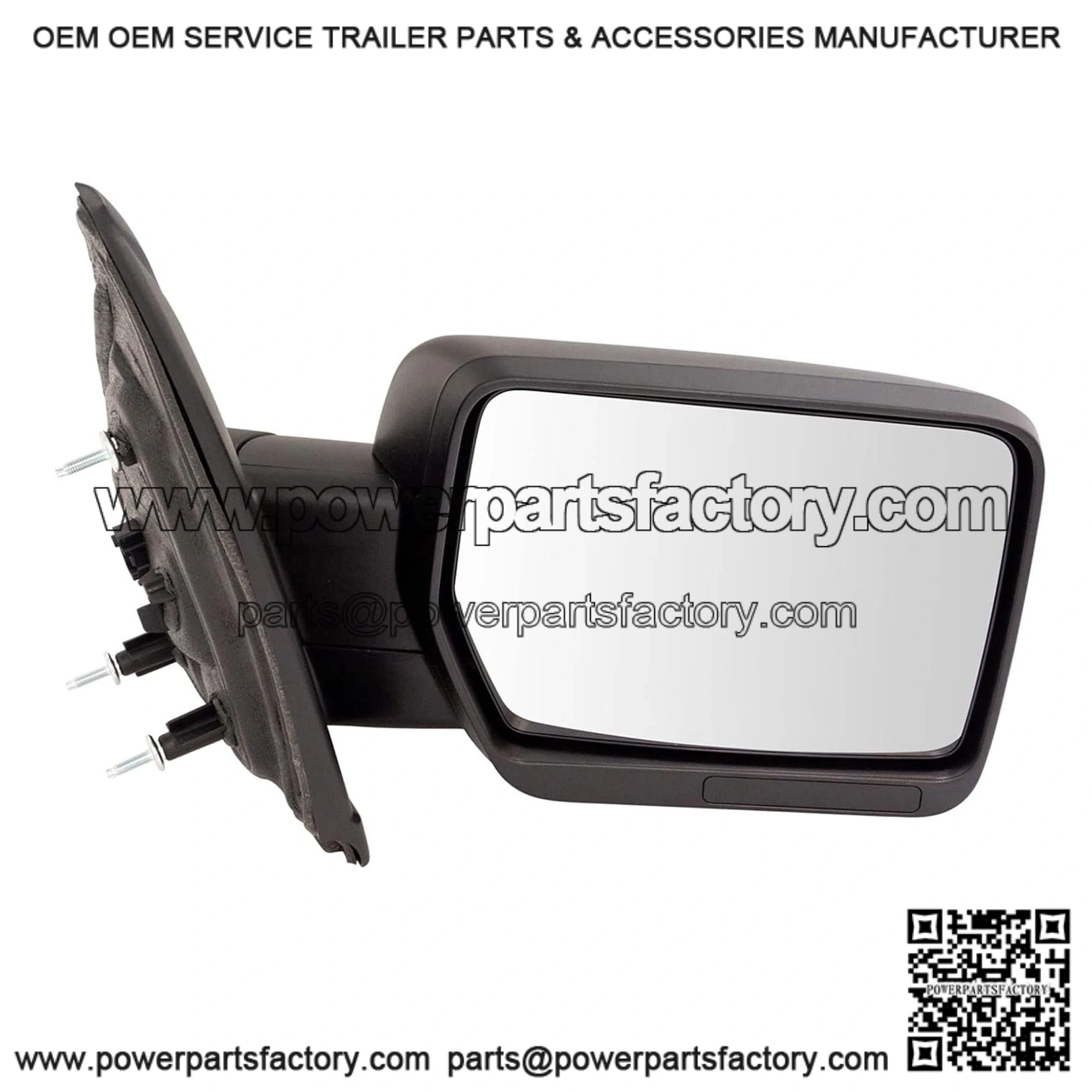 Passenger Side Power Mirror, Textured Black, Manual Fold, Compatible with 2009-2014 Ford F-150 (FO1321348 FO1321408)