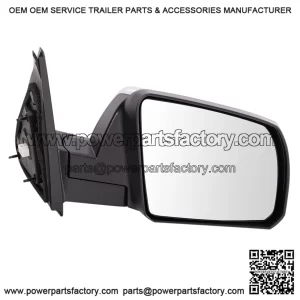 Passenger Side Mirror Assembly, Power Heated, Blind Spot, Foldaway, Chrome, Smooth Textured Black, Compatible with 2014-2021 Toyota Tundra Limited