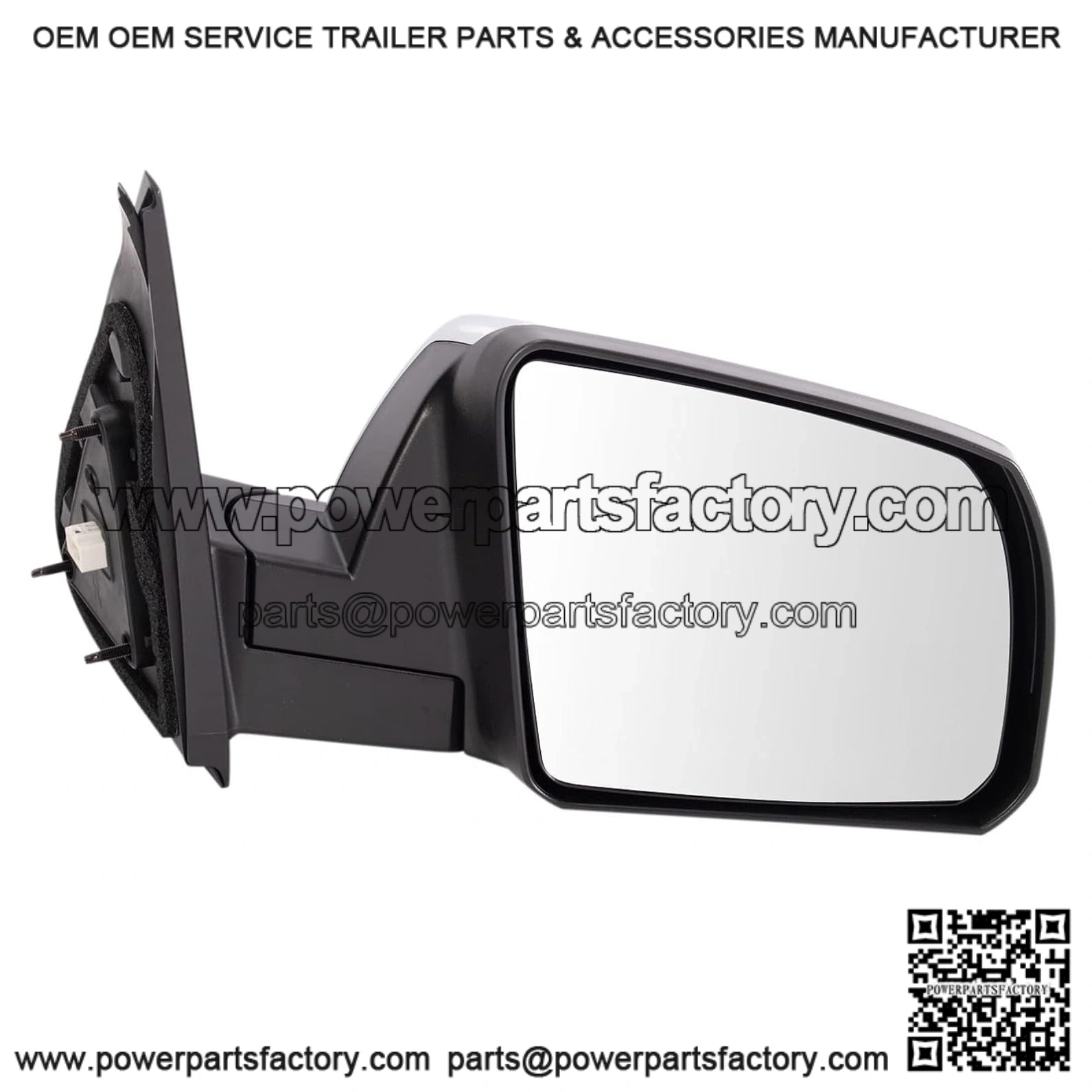 Passenger Side Mirror Assembly, Power Heated, Blind Spot, Foldaway, Chrome, Smooth Textured Black, Compatible with 2014-2021 Toyota Tundra Limited