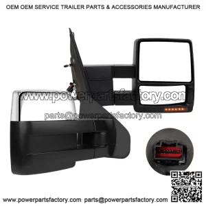 Towing Mirrors Fit 2007-2014 Ford F-150 Truck, Left and Right Side Tow Mirrors, Power Control, Heated & Turn Signal Light