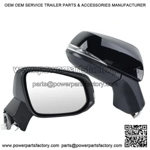 Right Passenger Side Mirror Compatible with Toyota RAV4 2019-2024, Power Heated, Turn Signal, Blind Spot, Door Rear View Mirrors, 8 Pins, Black