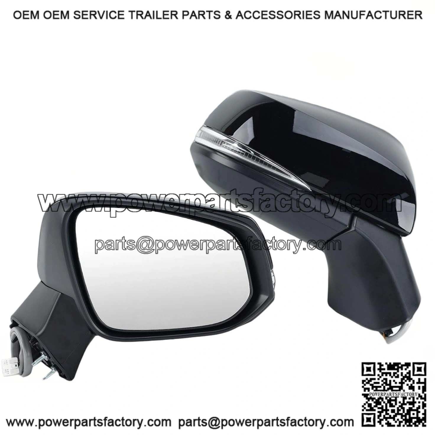 Right Passenger Side Mirror Compatible with Toyota RAV4 2019-2024, Power Heated, Turn Signal, Blind Spot, Door Rear View Mirrors, 8 Pins, Black
