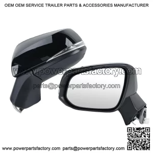 Left Driver Side Mirror Compatible with Toyota RAV4 2019-2024, Power Heated, Turn Signal, Blind Spot, Door Rear View Mirrors, 8 Pins, Black