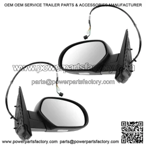 Driver and Passenger Side Mirror Assembly 2 Piece Set, Power Heated, No Memory, Black, Compatible with 2007-2013 Chevy Avalanche Suburban, 2007-2014 Suburban GMC Yukon Yukon XL 1500