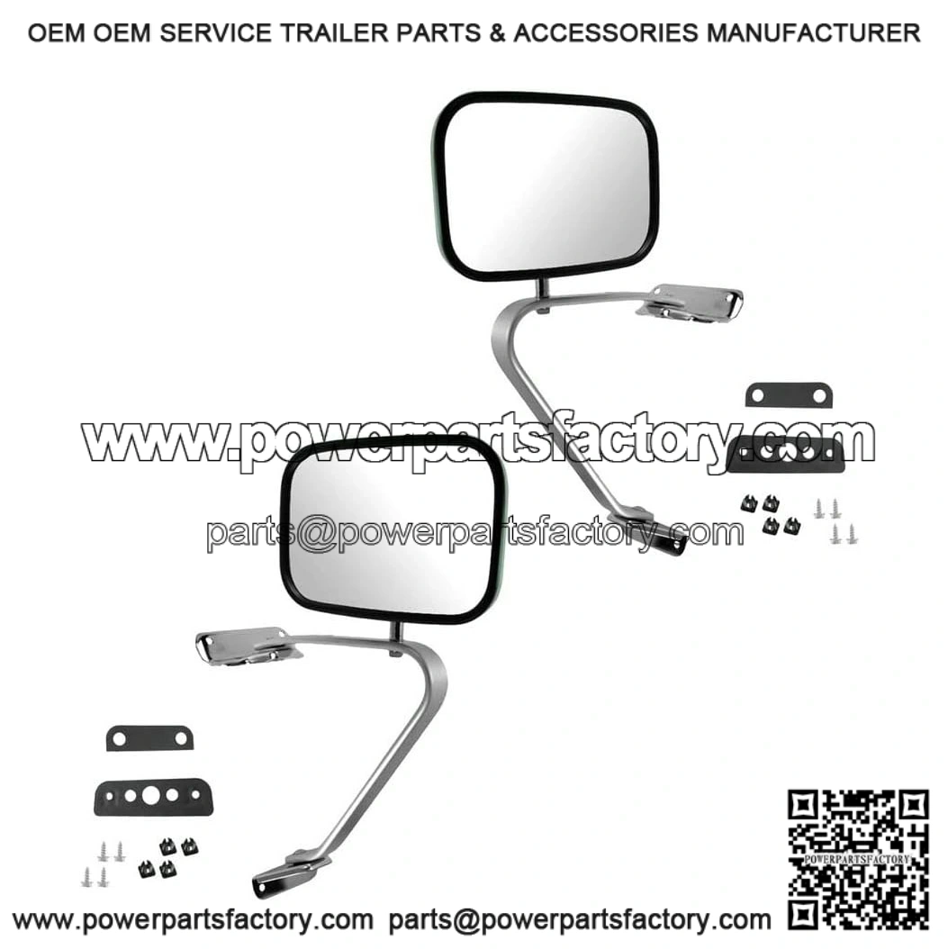 Driver and Passenger Side Mirror Assembly Set, Manual, Smooth, Foldaway, Compatible with 1980-1991 Ford F-150, 1987-1991 Ford Bronco
