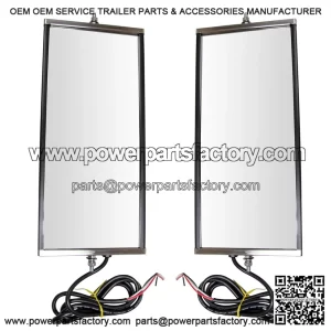 West Coast Mirror Set, Heated with Turn Signal, 16 x 7, Manual, Compatible with 2000?C2017 Ford F-650, 1997?C2009 Chevrolet T6500, 1997?C2009 GMC T6500, 2011?C2017 Ram 4500, 2003?C2019 Freightliner M2 106, 2013?C2019 Kenworth T680