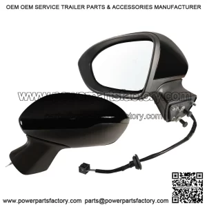 Left Driver Side Mirror Fits 2016-2019 Chevy Cruze Sedan/Hatchback, Power Glass, Without Heated, Without Turn Signals, Without Blind Spot, Match Mosaic Black Metallic, Replace GM1320541 (3 Pins)