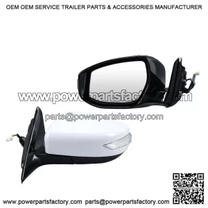 Left Driver Side Mirror Compatible with Nissan Altima 2013-2018, Door Mirrors Replacement, Power Heated, Manual Folding with Turn Signal Indicator, 6 Pins, White