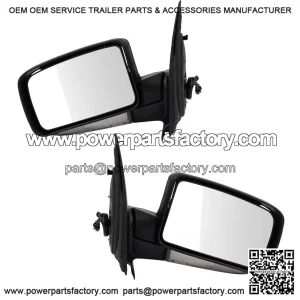 Driver and Passenger Side Mirror Assembly Set, Power Heated, Memory, Power Folding, Turn Signal, Puddle Light, Smooth Black Paint to Match, Compatible with 2005-2006 Ford Expedition, 2003-2006 Lincoln Navigator