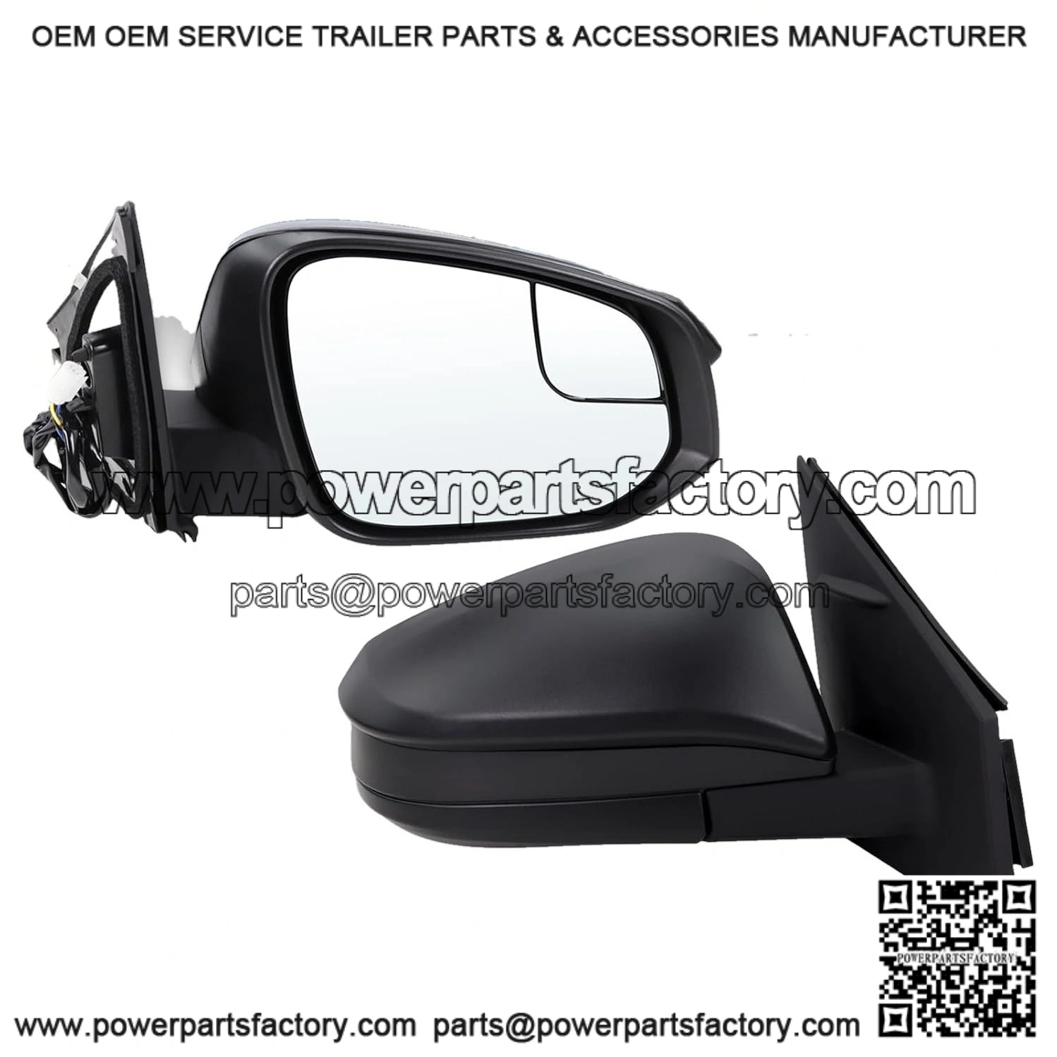 Right Passenger Side Door Mirror Compatible With 2016-2018 Toyota RAV4, Power Glass, Manual Folding, Black, Replace TO1321345, 879100R200 (3 Pins)
