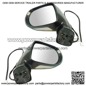 2 Piece Driver and Passenger Side Mirror Assembly Set, Electric Adjustment, Heated, No Memory, Black, Compatible with 2013-2015 Lexus RX350 RX450h (LX1320128 LX1321128)