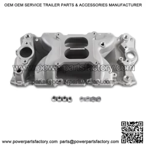 7501 2026 Vortec Air-Gap Intake Manifold ?C Aluminum Dual Plane Compatible with Chevy Small Block SBC 1955-1986 262 265 267 283 302 305 307 327 350 400 V8 Engine ?C Silver