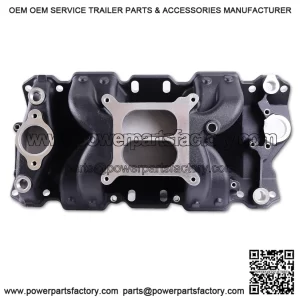 7501 2026 Vortec Air-Gap Intake Manifold ?C Aluminum Dual Plane Compatible with Chevy Small Block SBC 1955-1986 262 265 267 283 302 305 307 327 350 400 V8 Engine ?C Black