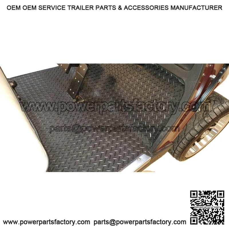 Black Rubber Diamond Plate Floor Mat for EZ-GO TXT 1996 to Current Golf Cart - Image 2