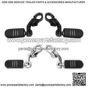 Short Angled Highway Engine Guard Footpegs ?C 1 1/4" Fit for Harley Touring