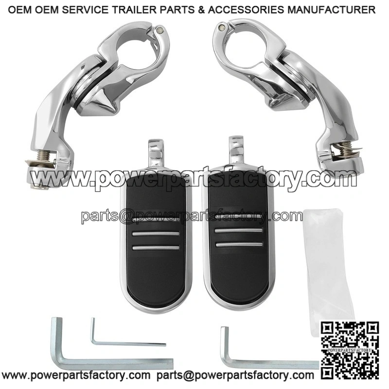 Short Angled Highway Engine Guard Footpegs ?C 1 1/4" Fit for Harley Touring - Image 2