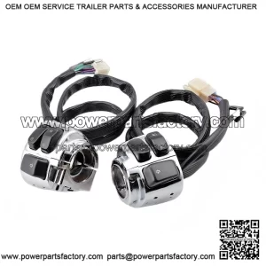 Chrome 1" Handlebar Control Switches with Wiring Harness for Harley Sportster Dyna