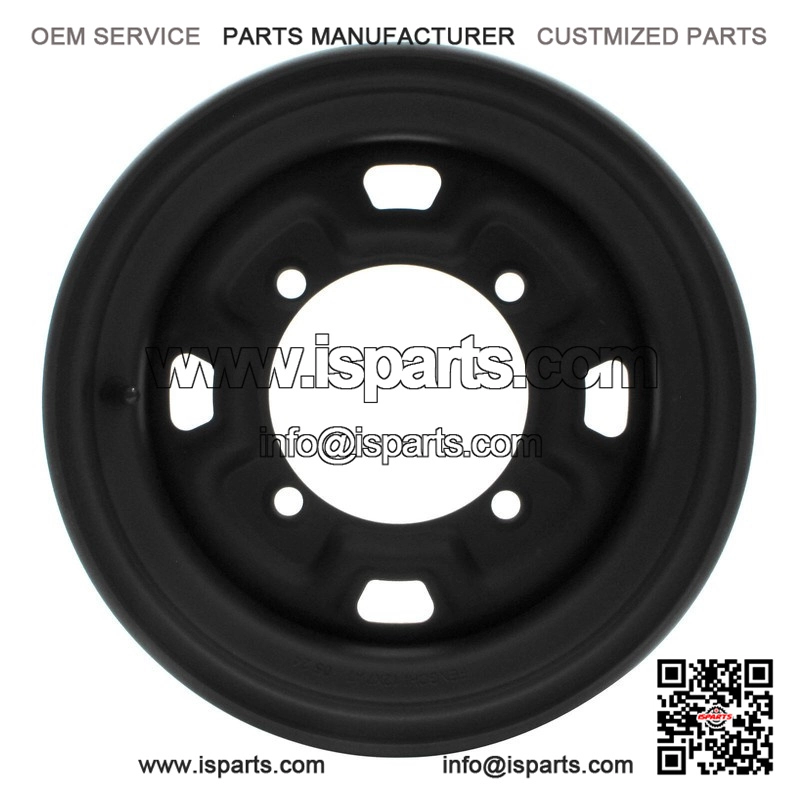 12x7 4x156 +13 Black Front Steel Rim for ATV UTV Quad Bike