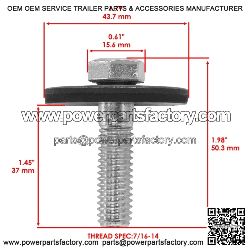 John Deere 19H1740 M92002 Deck Spindle Blade Bolt & Washer - Image 2