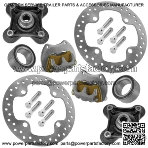 For Polaris RZR XP 1000 2014-17 Rear Left&Right Brake Caliper & Disc w/Wheel Hub