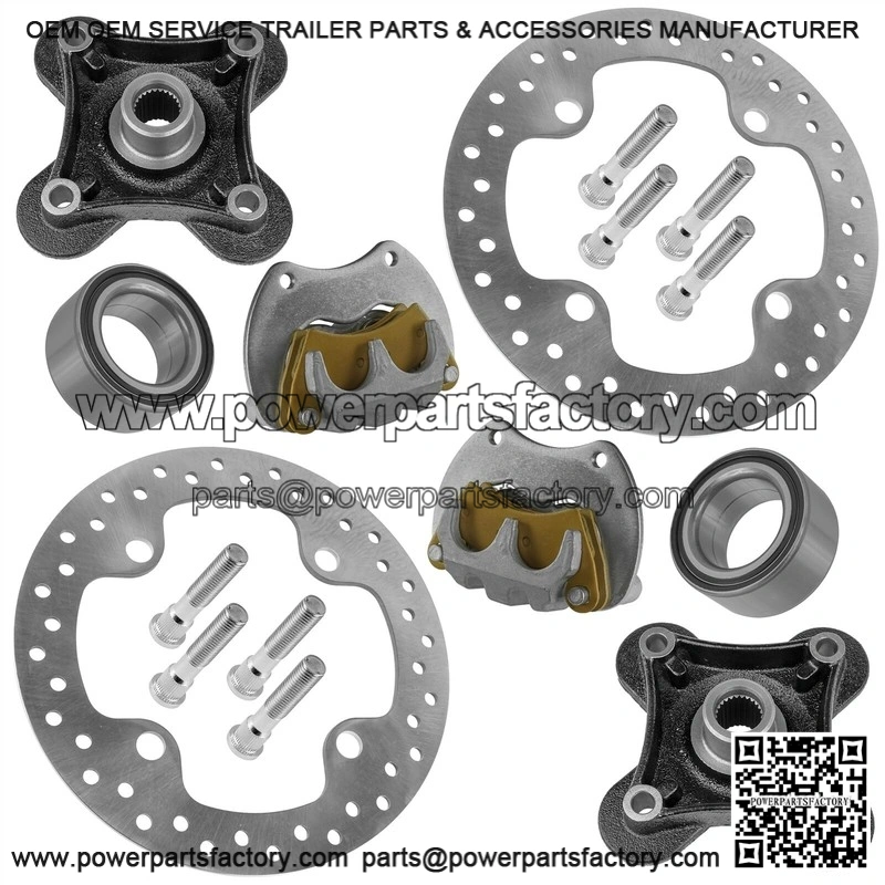 For Polaris RZR XP 1000 2014-17 Rear Left&Right Brake Caliper & Disc w/Wheel Hub