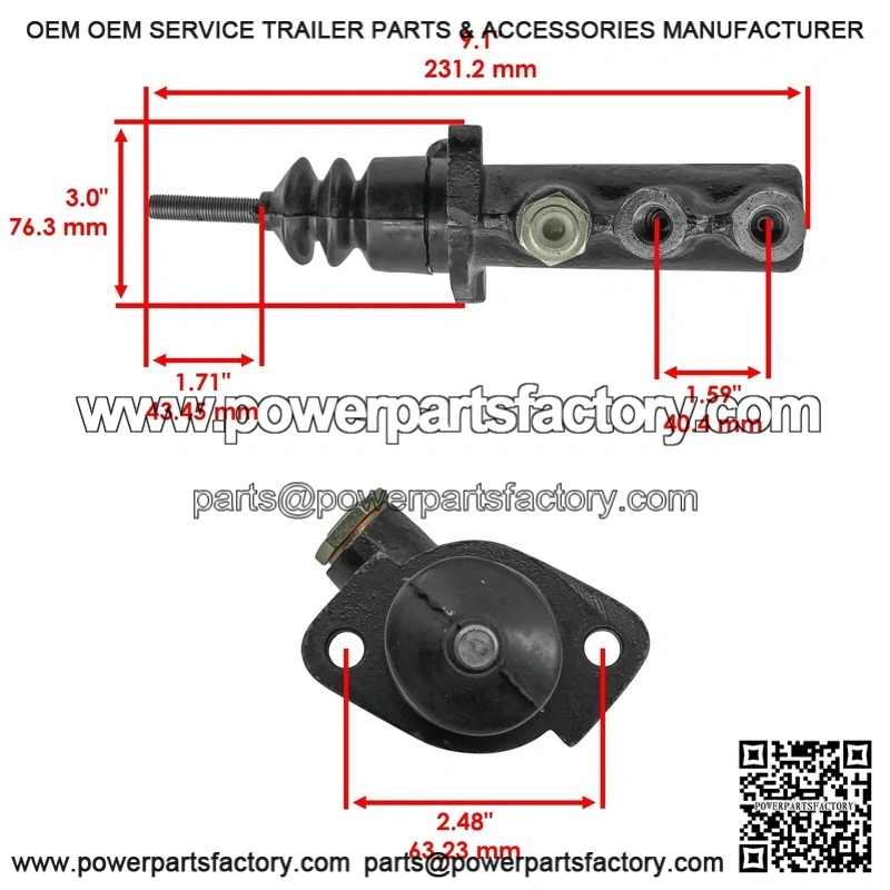 Set of 2 Brake Master Cylinders for Case IH 580K 580L 580SL 580M 580SM Backhoe - Image 2