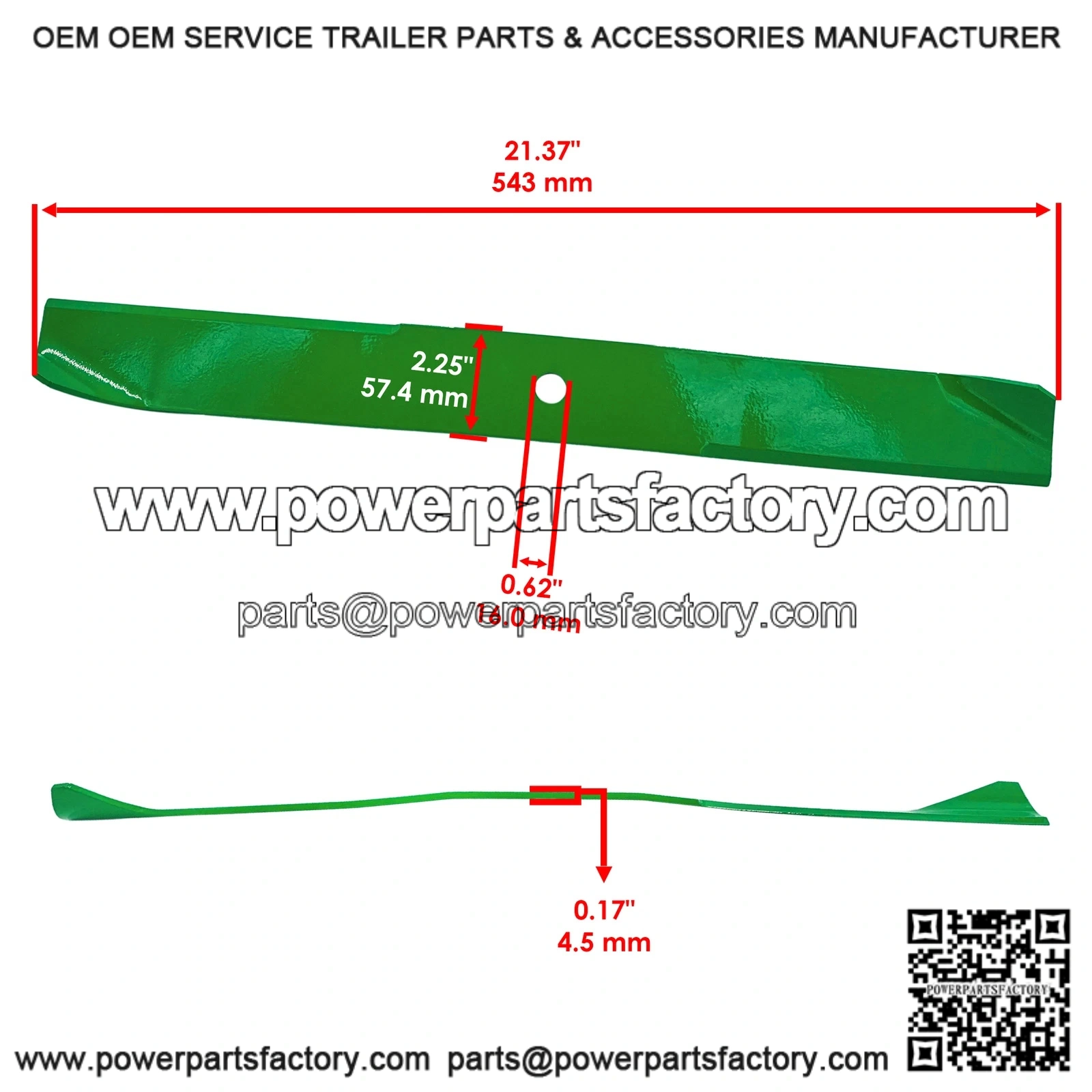 Deck Blade 106-2247-03, 106-6583-03, 106-8744-03, 110-6568-03 for Toro 42" - Image 2