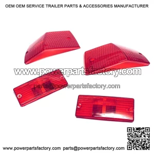 Red Front & Rear Indicator Lens Set (Left/Right) for VESPA PX, PE, T5 & TX.