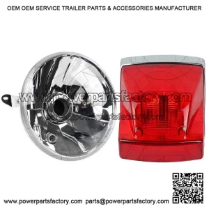 Front Headlight + Stop Light with Chrome Trim ?C Original PIAGGIO for VESPA PX 125/150/200.