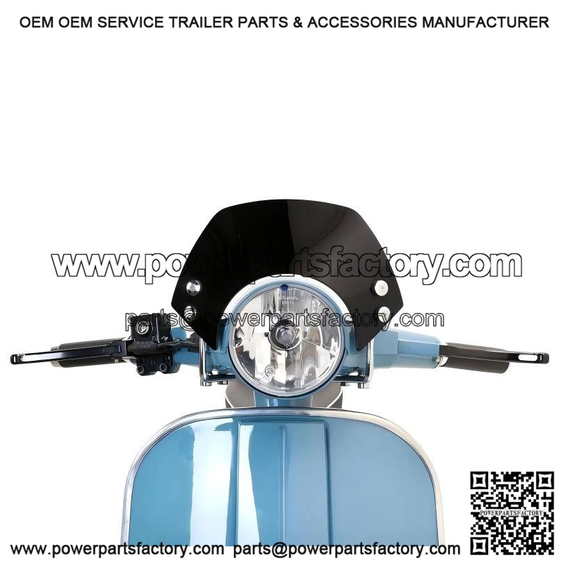 SMALL BLACK FLYSCREEN WITH CHROME BRACKETS ?C For Vespa PX, LML, Star