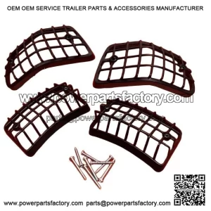 Black Front and Rear Indicator Grills with Fixings for VESPA PX, PE, T5 & TX.