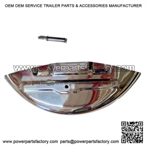 GS160 Style Half-Moon Spare Wheel Cover with Bolt, Stainless Steel, Vespa PX, LML