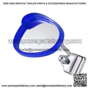 Left Blue & White Clamp-On Legshield Mirror for VESPA PX, VBB, Super, Rally & Sprint.