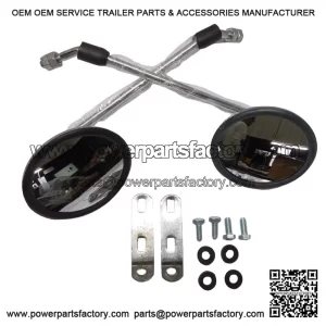 Chrome Headset Mirrors (Left & Right) with Brackets for VESPA PX 125, P200E & PX150.
