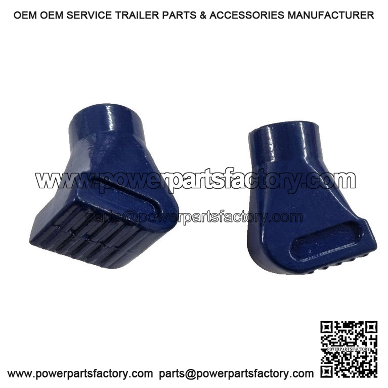 Pair of Blue Alloy Stand Feet (Bolt-On Shoes, 22mm ID) for Vespa PX, LML, T5 & PK 125-200.