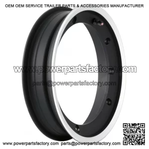Matt Black with Polished Edge Aluminium Wheel Rim for VESPA PX, PE, PK, T5 & LML STAR.