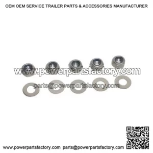 Stainless Steel Wheel Nut Kit (5x Nyloc Nuts & Flat Washers) for Vespa PX125 & P200E.