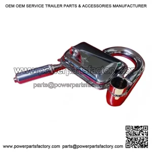 Chromed Exhaust with Sports Silencer for VESPA P125X & PX125E.