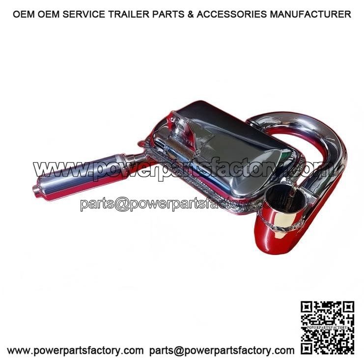Chromed Exhaust with Sports Silencer for VESPA P125X & PX125E.