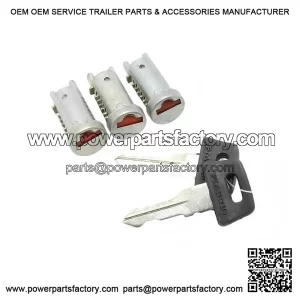 Set of 3 Steering / Toolbox / Seat Lock Barrels with 2 Keys for Vespa PX, T5 & LML.