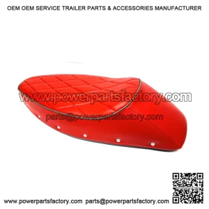 Sports Seat with Red & Grey Diamond Pattern Trim for VESPA PX & T5 CLASSIC (1983-2016).