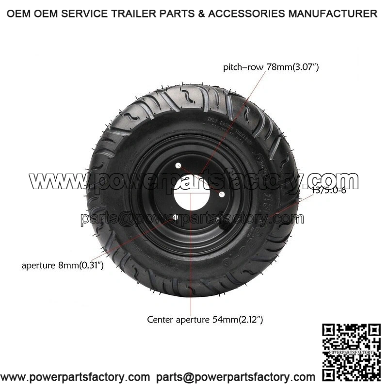 Set of 4 Tires 13x5.00-6" Wheel Rim for Go Kart, Drift Scooter, ATV, Quad, Golf Cart - Image 2