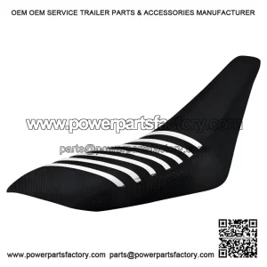Gripper Seat Cover??Yamaha YFZ 450??2004 - 2013??all BLACK/ WHITE ribs LOGO #200