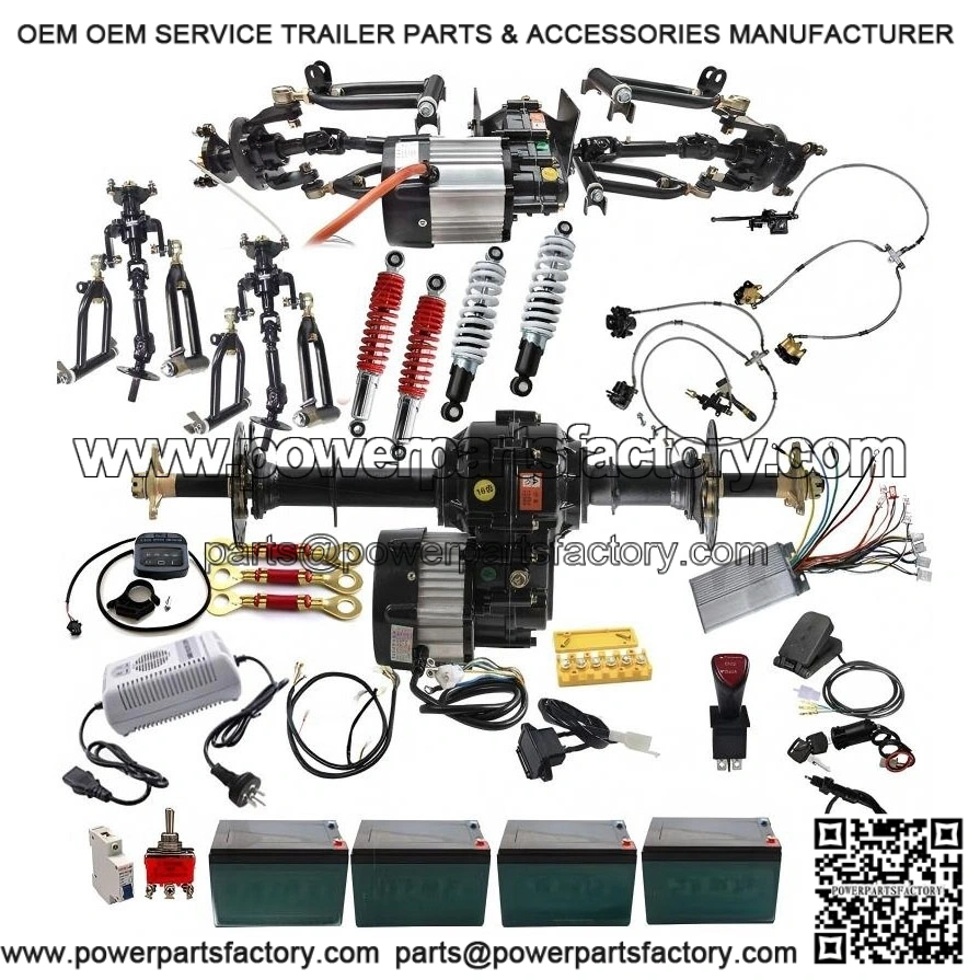 1000W Differential Motor Front Axle/Rear Axle Assembly Kit for 4-Wheel Golf Cart